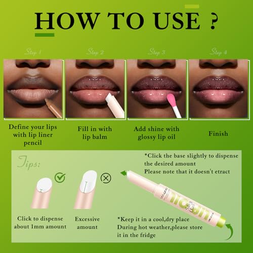 Dark Brown Lip Liner and Lip Gloss Set, Lip Combo Moisturizing Lip Balm Oil Plumping Lips Pencil Lightweight Non Sticky Tinted Lip Click Balm Liquid Lipstick Makeup for Women
