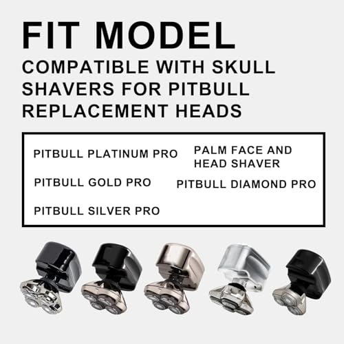 8 PACKS Head Shaver Replacement Heads Compatible with Skull Shaver Pitbull Gold PRO, Pitbull Silver PRO, Palm, Pitbull Platinum PRO, Electric Razor Replacement head for Superior Shaving