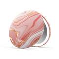 Fancii Mini Taylor Compact Magnifying Mirror with LED Light, 10x/1x, Rechargeable, 3 Light Settings, Dimmable - Small Lighted Travel Handheld Mirror for Pocket, Handbag, Purse, 2-Sided (Marble Rose)