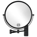 DECLUTTR 9 Inch Large Wall Mounted Makeup Mirror, 1X/10X Magnifying Mirror Double-Sided, 360¡Æ Swivel Extendable Makeup Mirror for Bathroom, Black