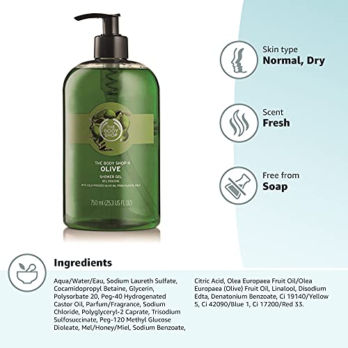 The Body Shop Olive Shower Gel Jumbo, 25.3 Fluid Ounces