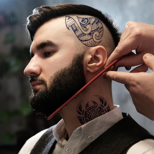 Aresvns Aztec and Viking Style Realistic Temporary Tattoos for Men and women, 10 Sheets Blue Fake Tattoos for the Back of Hands and Forearms, Realistic Tribal Totem Tattoos