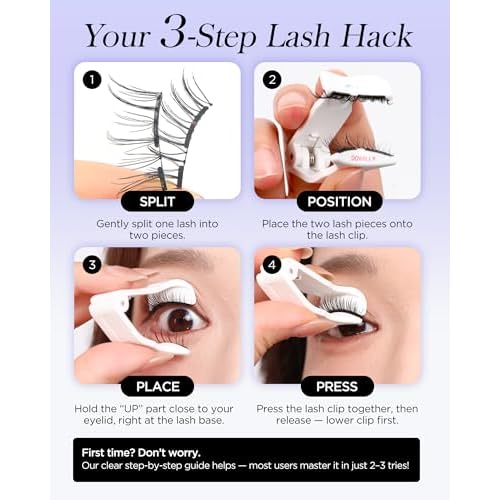 BEYELIAN Magnetic Eyelashes with Applicator, Upgrade Soft Magnetic Lashes Portable Magnetic Eyelashes Natural Look, Reusable, No Glue Needed Fales Eyelashes for Eye YT25 (All-In-One & Comfortable)