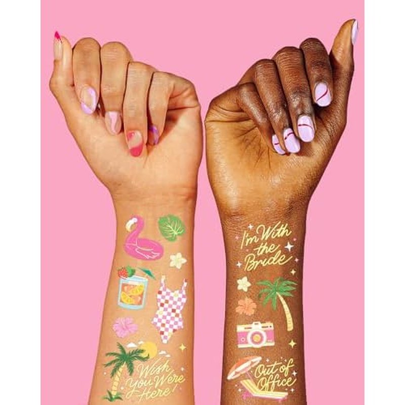 xo, Fetti Bachelorette Party Summer Party Temporary Tattoos - 50 Foil Styles | Pool Party Bach Decoration, Bridesmaid Favor, Bride to Be Gift, Bridal Shower Supplies, Engagement Accessory, Maid of Hon