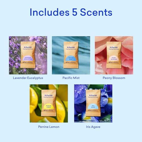BLUELAND Foaming Hand Soap Refill Tablets, 20-Pack, Variety Pack Scents, Eco Friendly Cleaning Products, 20 x 9 Fl oz