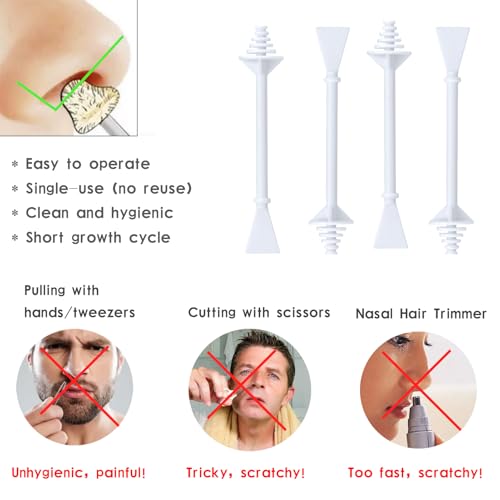 62 PCS Nose Wax Sticks Kit with Disposable Spatulas for Nostril Cleaning and Ear, Face, and Hair Removal for Men and Women. Painless application.