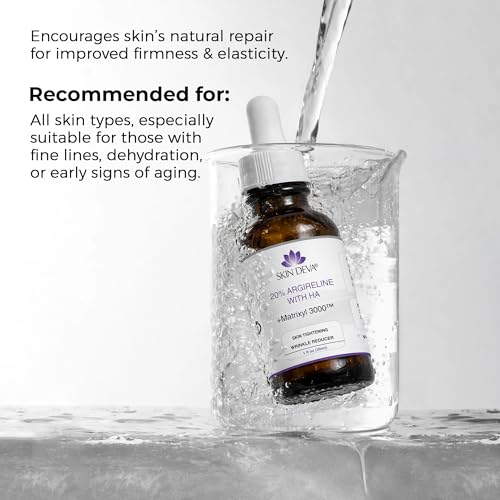 SKIN DEVA 20% Argireline Serum with Matrixyl 3000 Pure Hyaluronic Acid Serum For Face Deep Wrinkle Reducer Anti Aging Tones Skin and Stimulates Collagen Peptides Serum For Face