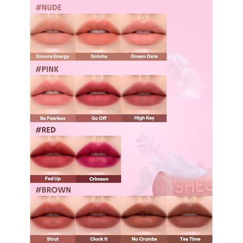 SHEGLAM Lip Veil Cushion Lightweight Lipstick Matte Soft High Pigmented Long-Lasting Lipstick-High Key