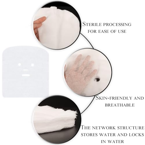 Gauze Face Mask 300 Pack - Extra-Large High Frequency Soft White Net Pads for Skin Care, Beauty Salons, Home Facial & Spa DIY - Precut Gauze Sheets for Women & Girls (10.8 x 11.8 Inches)