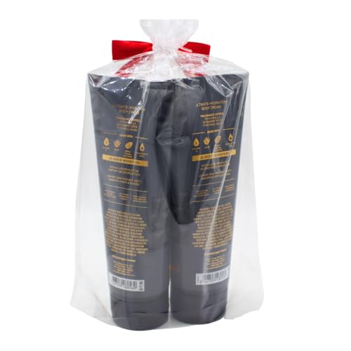 Bath & Body Works VANILLA NOIR Men's Collection Ultimate Hydration Body Cream Gift Set with a Red Bow for Holidays - Pack of 2