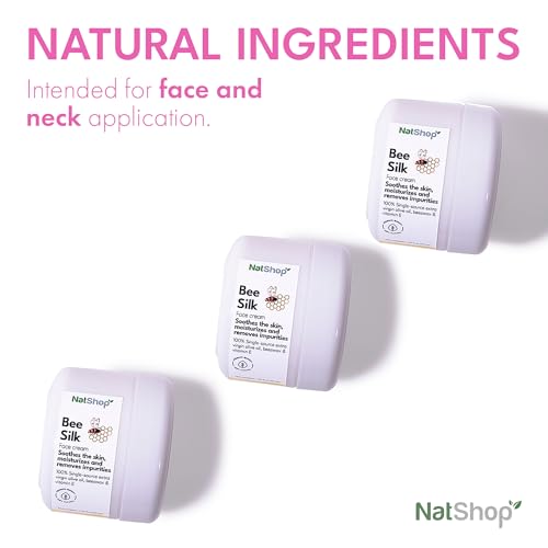 NatShop | Bee Silk Face Cream With Olive Oil Beeswax And Vitamin E | Face Moisturizer Face Cream 1.7oz