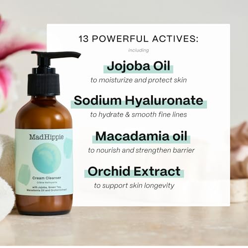 Mad Hippie Cream Cleanser 2-Pack ? Gentle Formula with Hyaluronic Acid, Jojoba Oil & Green Tea, Skin Barrier Protection, 4 Oz Ea