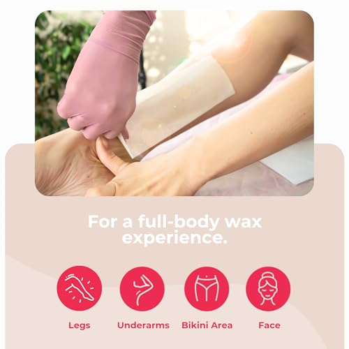 200 Count - Hello Sugar Professional Grade Wax Strips (3" x 7") | Non Woven Spunlace Body & Facial Strips for Hair Removal | Salon Quality & Lint-Free