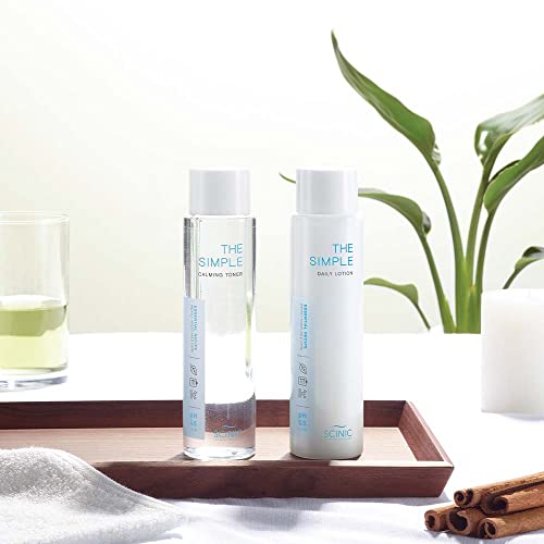 SCINIC The Simple Calming Toner, pH 5.5, 4.90 fl oz (145 ml) | Vegan Face Astringent for Sensitive and Irritated Skin | Fresh Watery Texture | PH-Balanced Mild Toner | Korean Skincare