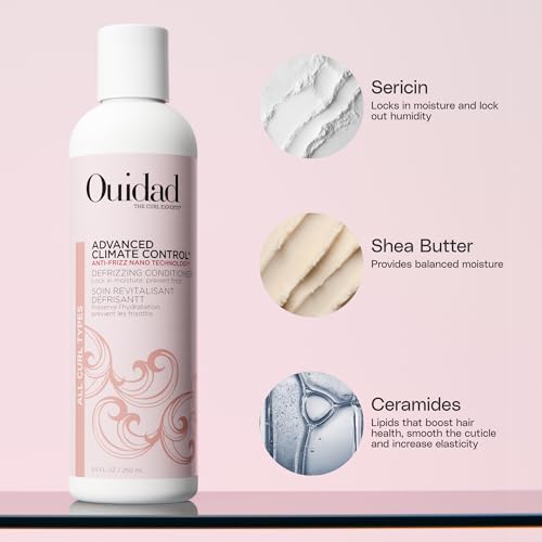 Ouidad Advanced Climate Control Heat & Humidity Styling Kit, Anti Frizz Curly Hair Products to Lock in Moisture & Block Humidity, Flexible, Long-Lasting Hold, No Parabens & Sulfates
