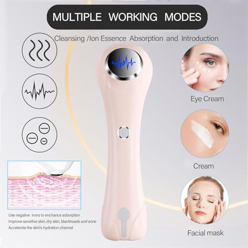 Facial Cleansing Brush, 2 in 1 £×aterproof IPx7 Facial Spin Scrubber Set with 4 Brush Heads, Rechargeable Exfoliating Face Brush Deep Cleansing, Gently Exfoliate and Remove Blackhead Pink