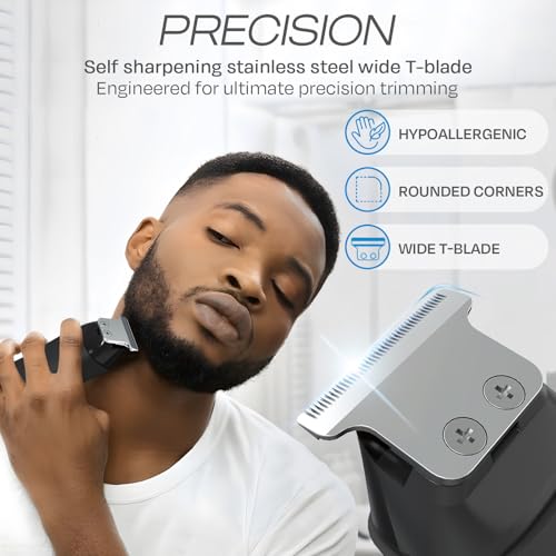 HUMMINGBIRD MK1 Compact Trimmer ? Portable Electric Beard & Body Hair Trimmer for Men, Cordless USB-C Rechargeable, Face & Body Groomer, Travel Shaver, Travel Pouch, Great Gifts for Men, Dad, Husband