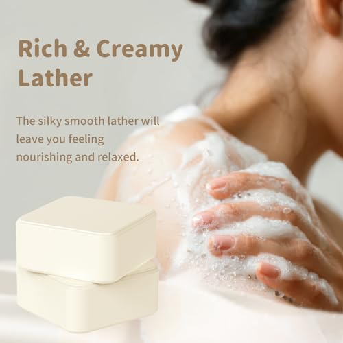 Goats Milk Bar Soap, Natural Face&Body Bath Moisturizing Soap Bar, Gentle on Sensitive Skin Formula, For All Skin Types Men&Women, 2 PACKS