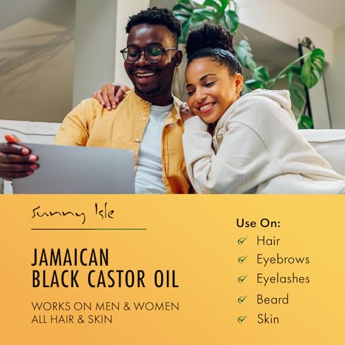 Sunny Isle Jamaican Black Castor Oil 4 Fl Oz - 100% Natural, Hexane Free, Moisturizing - Hair, Scalp and Skin