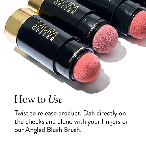 LAURA GELLER NEW YORK Serum Blush Cheek Tint, Practical Pink + Angled Blush Brush