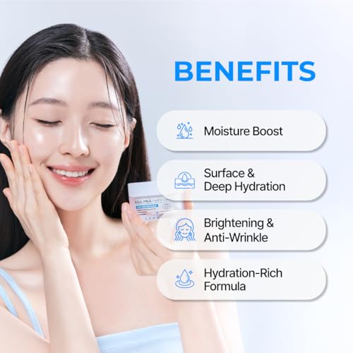 IZEZE Soul HNA Hydro Cream 1.69 fl.oz, 50 ml | Hyaluronic Acid Moisturizer Face Cream, Adenosine Facial Cream, Cypress Water, Korean Skincare for Dry Skin, Hydrating Cypress Extract