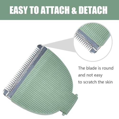 3Pcs Replacement Blades Compatible with Meridian Trimmer, Hygienic Ceramic Replacement Blades for Meridian Body Trimmer, Green