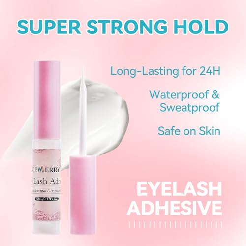Strip Lashes Kit Wispy False Eyelashes With Strip Lash Glue Soft 10 Pairs Fake Eyelashes Magnetic Lashes Kit by GEMERRY, A03
