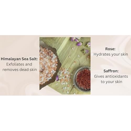 Beauty Gift Set 3pc inc Glycerin Facial Cleansing Soap, Saffron & Rose Facial Scrub, Saffron & Rose Facial Mist Spray Toner