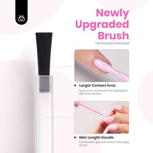 Beetles Pink Gel Polish - Rosy Glow 15ML/0.51Fl Oz, Pastel Light Pink Gel Nail Polish, Soak Off UV LED Lamp Nail Art, Long-Lasting Manicure Salon DIY Home Spring Nails - Gifts for Her