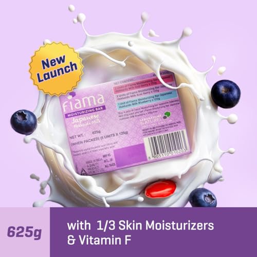 Fiama Moisturizing Soap Bars Celebration Pack | Japanese Hokkaido Milk & Berries | Pack of 5