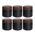 6Pcs 2.12 oz Small Travel Lotion Containers with lids Glass Sample Empty Round Cosmetic Jar Bottles for Creams Makeup Lotion Toiletries Storage (Black, 60 gram)