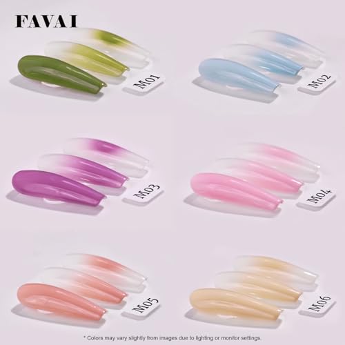 FAVAI Airbrush Gel Nail Polish, 24 Colors, No Dilution,Acetone-Free,French Manicure,Ombre Nail Art,DIY,Salon Quality Nail Supplies,Perfect Gifts for Girls & Women