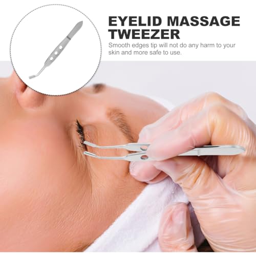 Meibomian Gland Massage Forceps Meibomian Expressor Eyelid Massage Tool Eyelid Forceps Meibomian Gland Expressor Meibomian Gland Forcep Stainless Steel Eyelid Massage Tweezers