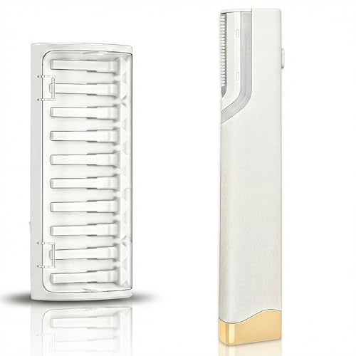 Sonic Dermaplaning Tool For Face - Painless Facial Hair Removal For Women,Anti-Nick Exfoliator For Sensitive Skin,Blades With A Protective Microblade System(Beginner Friendly)10refill Blades