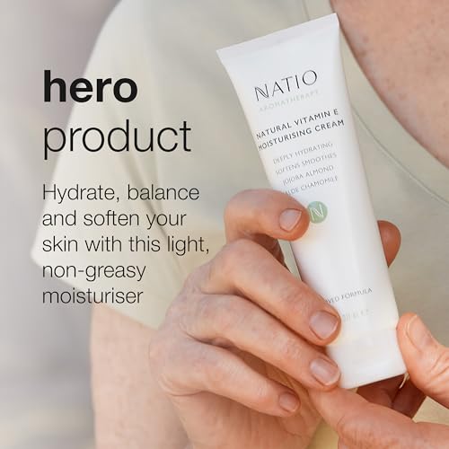 Natio Australia Aromatherapy Natural Vitamin E Moisturizing Cream, 3.4 oz - Non-Greasy Aloe Vera Face Moisturizer - Deeply Hydrating Face Cream (Pack of 2)