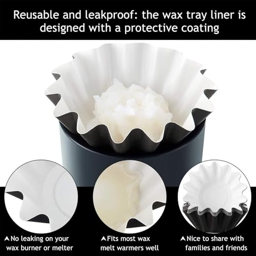 Boao Wax Melt Liners Reusable Leakproof for Any Wax Cubes Waxes Warmer Containers Cups for Scented Candle Plug in Warmers Electric Waxes Melters Burner(Black,25 Pieces)