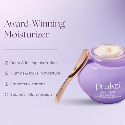 Prakti SapnaSoft Essential Hydrating Moisturizer, Lightweight Hydration, Improves Skin Tone, Texture & Strengthens Skin Barrier with Natural Ceramides, 1.7 oz