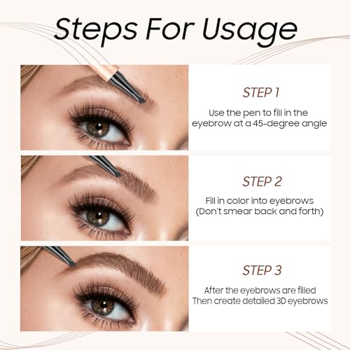 Microblading Eyebrow Pen - Eyebrow Pencils for Women, Long Lasting Waterproof Brow Pencil With Micro-Fork Tip Applicator and Stays on All Day£¬Gift for Women (Dark Brown)