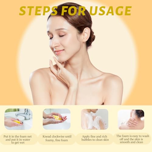 3 Pack Turmeric Soap Bar for Face & Body Cleanser, Organic Turmeric Soap, Smooth Skin and Moisturizing, All Natural Tumeric Soap, Handmade Turmeric Face Soap Ginger Soap, 3.53oz ¡¿ 3