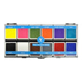 Narrative Cosmetics Primary Colors 12-Pan Palette - Vibrant Water-Activated Makeup for Face & Body Painting - Ideal for Cosplay, Theater & Artistic Makeup Creations