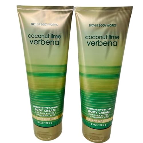 Bath & Body Works Coconut Lime Verbena Ultimate Hydration Body Cream 8 Ounces Pack of 2