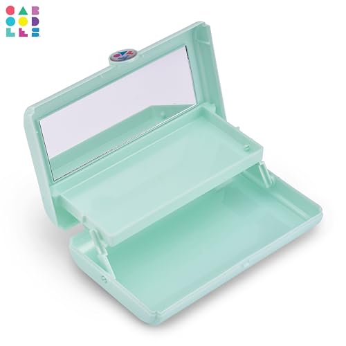 Caboodles Take It Tote, Mint, Makeup Travel Case with Large Built-In Mirror, Mint Auto-Open Tray, Snap-Tight Lid, Ideal for Quick Touch Ups On The Go (Pack of 2)