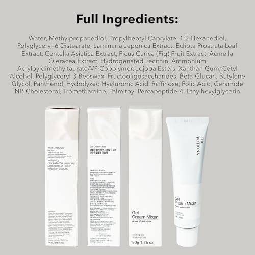 The Potions Aqua Moisturizer Gel Cream Mixer for Skincare l Korean Skincare, Cruelty-free, Hypoallergenic - 50g