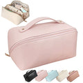 Large Capacity Travel Cosmetic Bag with Handle and Divider - Multifunctional Makeup Bag for Easy Access, Waterproof