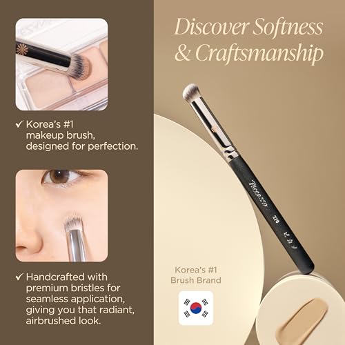 Piccasso Brush 270 Concealer Brush ? Perfect for Under-Eye and Spot Coverage, Ideal for Face Makeup, Works with Cream and Liquid Concealers, Perfect Liquid Blush Brush, Genuine Korean Product.