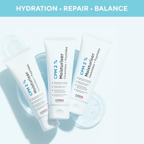 COS-IQ CPM 2% Ceramides Moisturizer with Peptides for Intense Moisturizing and Skin Strengthening | Barrier Repair Cream | For Oily, Dry, Normal & Sensitive Skin | 100ml