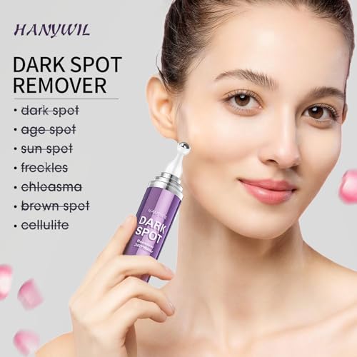 HANYWIL Dark Spot Remover for Face and Body, Dark Spot Corrector Serum, Age Spot Sun Spot Freckles Brown Spot Remover, Melasma Treatment for Face, Skin Care Serum with Roller