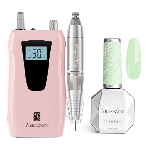 MelodySusie Professional Nail Drill 30000RPM with 0.5 fl oz Thick Green Gel Nail Polish-326