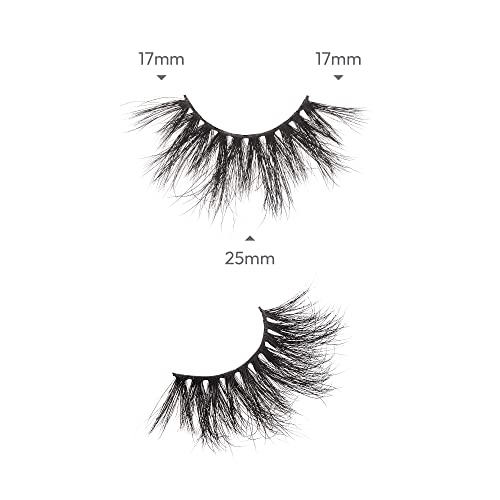 i-ENVY Luxury Mink Collection False Eyelashes 100% Real Mink Glamorous Eye Look Lashes Maximum Fluffiness 3D Multi-Curl Angle (3 Pack)