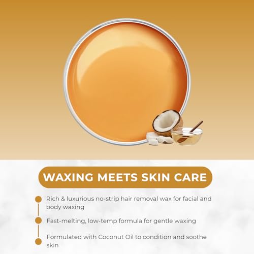 NaturaverdePro Gold Flex Hard Wax, Body and Facial Hair Removal, Brazilian Bikini Wax for Women with Soothing Coconut Oil - 14 oz